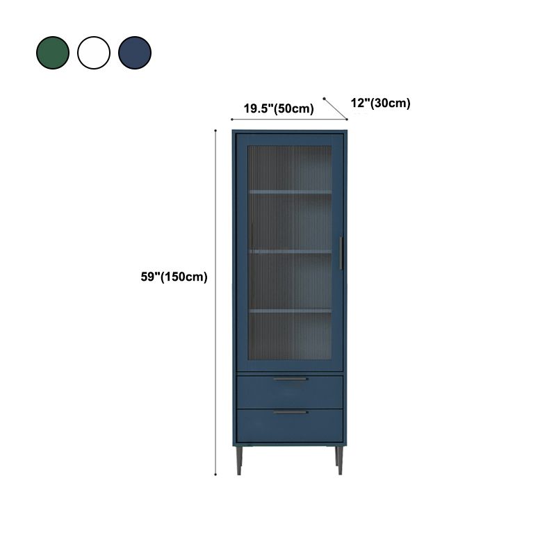 Wooden Accent Cabinet with Glass Door and 2 - Drawer 11.81" Wide Side Cabinet