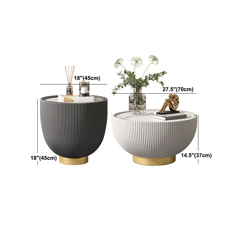 Stone Round Coffee Table Glam Pedestal Coffee Cocktail Table Set