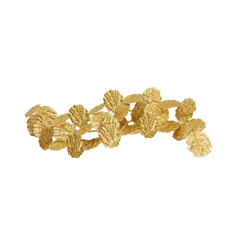 Zeitgenössische Blatt -Design Wandleuchtenleuchte 6 Lichter Aluminium Wandmontage Licht in Gold für Wohnzimmer