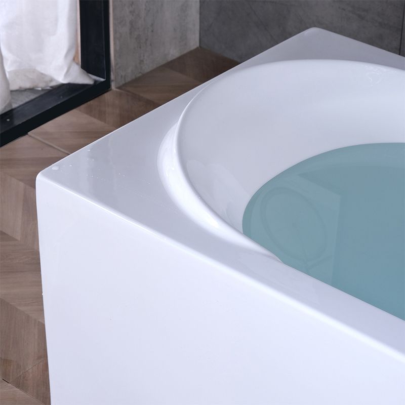 Acrylic Soaking Bathtub Antique Finish Rectangular Back to Wall Bath