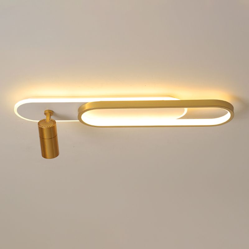 Lámpara de techo de metal de estilo moderno con montaje empotrado LED de pasillo oblongo y lámpara ajustable