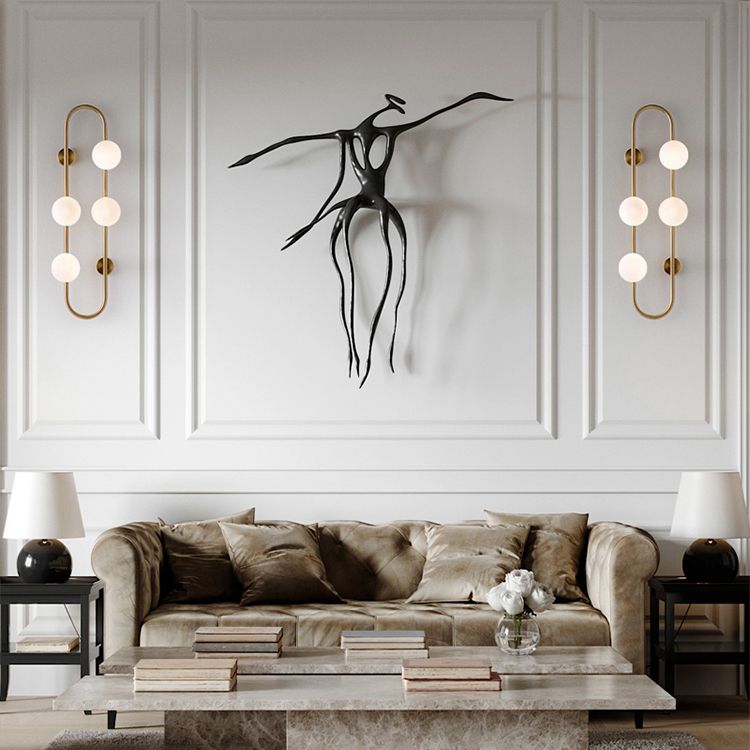 Contemporary Style Balls Sconce Light Fixture Glass Living Room Wall Light Fixture