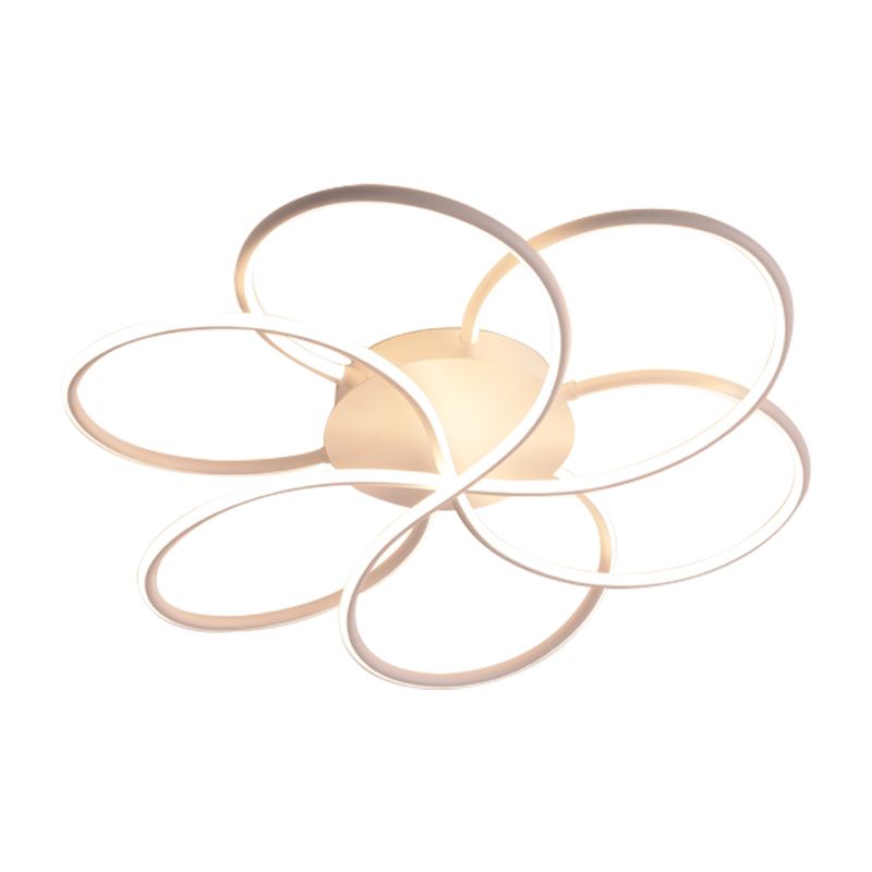 Blumenform Acryl Flush Mount Moderne LED Weiß/Kaffee Flush Mount Leuchte in Weiß/Warmes Licht, 16.5"/23.5"/31.5" Breite