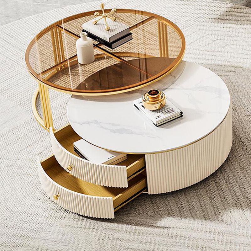 Nesting Coffee Table Set Modern Round Coffee Table for Living Room