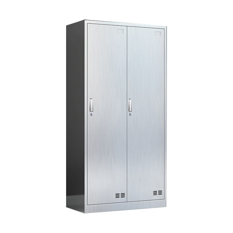 Modern Chrome Storage Cabinet for Bathroom Metal Cabinet with Hinged Doors