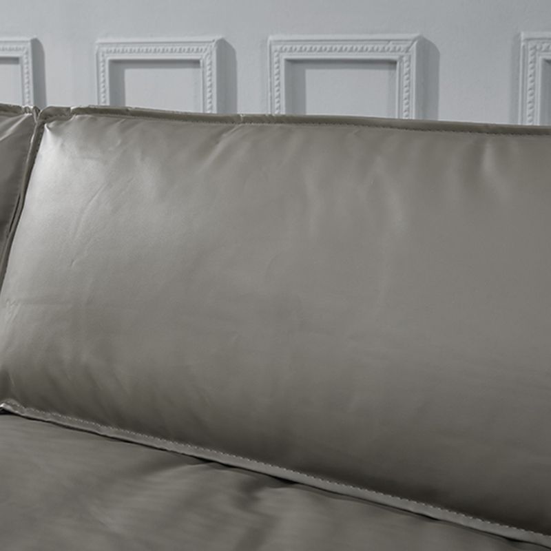 Modern 4-Seater 29.52" H Genuine Leather Pillow Top Arm Sofa