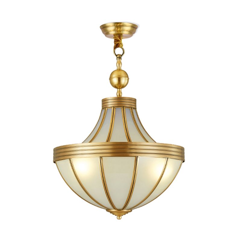 Lampada oro lampadario a sospensione a sospensione in vetro coloniale in vetro a sabbia a sabbia a 3 luci lampada sospensione sala da pranzo