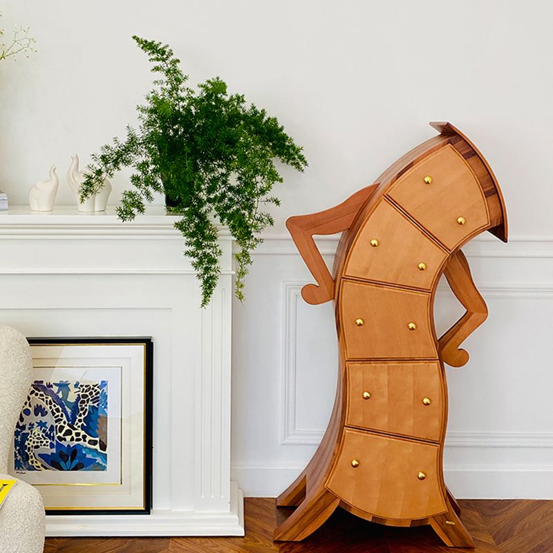 13.65-inch Width Storage Chest Contemporary Dresser with 5 Drawers