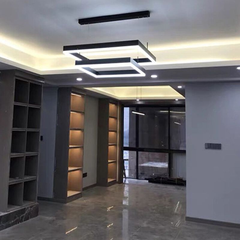 Square Pendant Light Fixture Modern Minimalist Style Acrylic Pendant Light