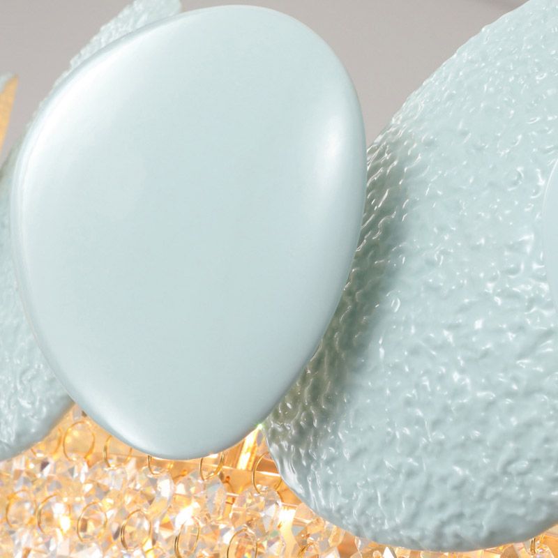 Kaskadierende hängende Kronleuchter traditionelle 9 Köpfe klarer Kristallsuspensionsanhänger Licht