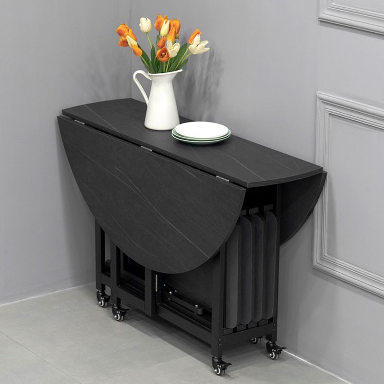 Mesa de madera plegable de madera de mesa extensible en negro (solo mesa)