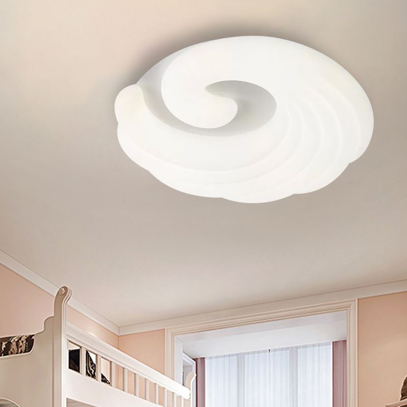 Contemporary Cloud Ceiling Flush Mount Acrylic Living Room LED Flush Light Fixture in Grey/White/Blue