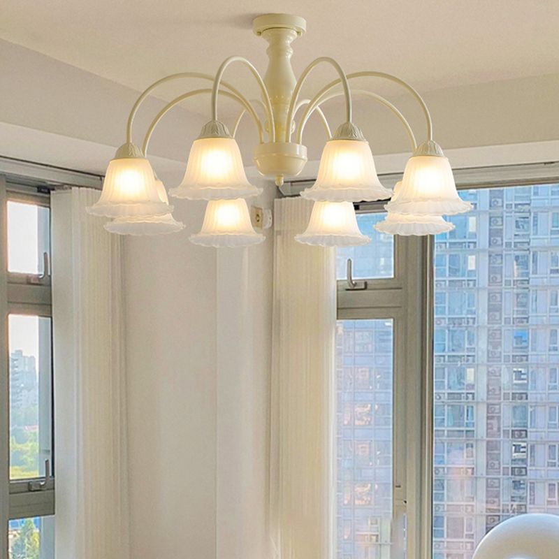 Modern Ceiling Lamp Multi-lights Semi-flush Mount Light Fixture with Glass Shade