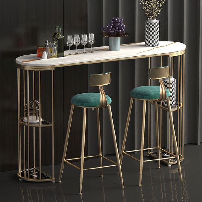 Living Room Footrest Bar-stool with Metal Base Scandinavian Bar & Counter Stool