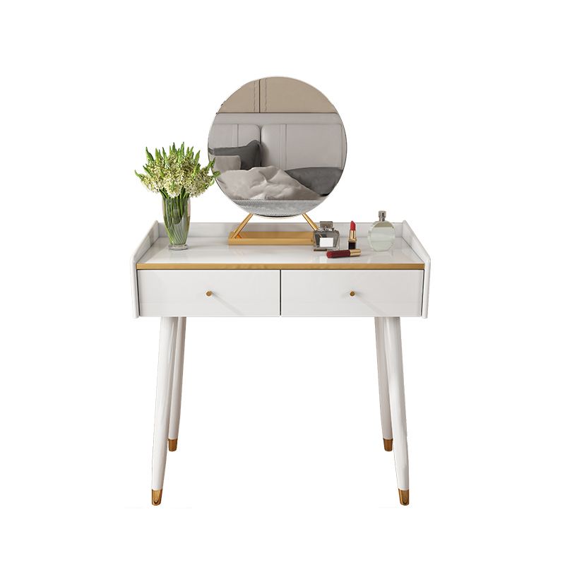 31.5" W Makeup Vanity Table Set in White with 2 Storage Drawers