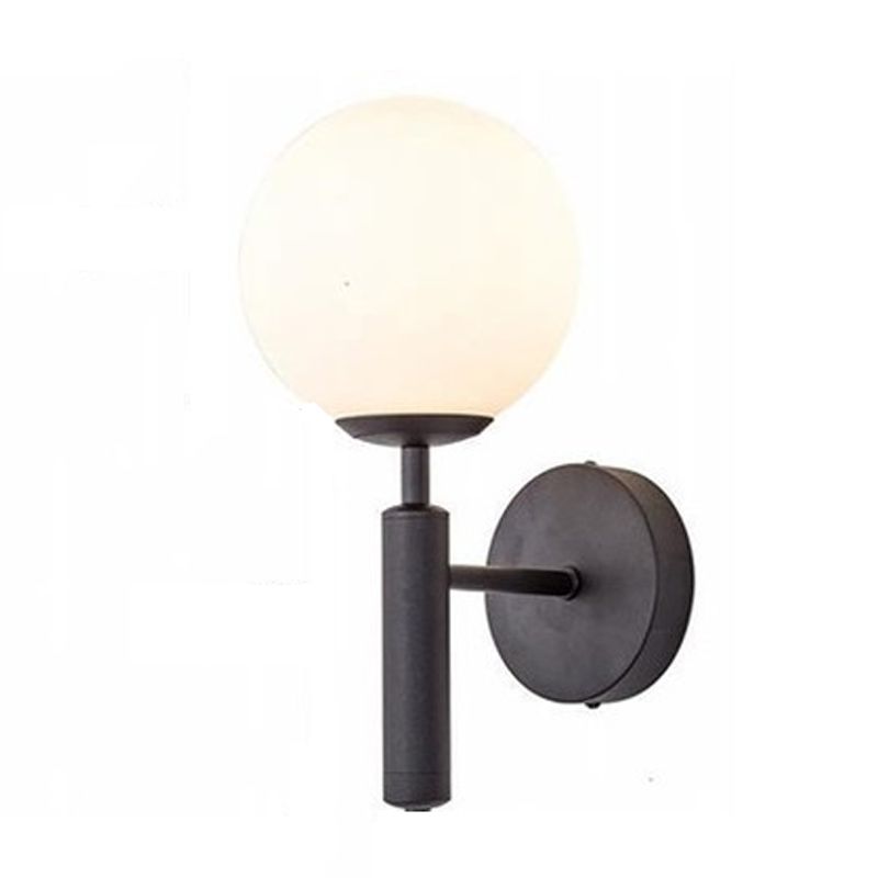 Industrial Metal Wall Sconce Ball Shape Vanity Lamp with Glass Shade for Bathroom