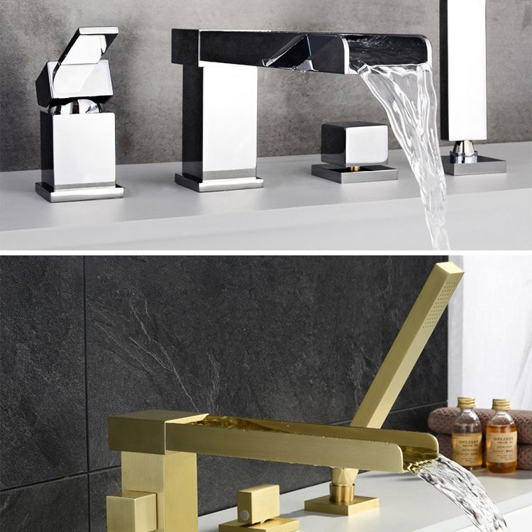 Deck Mounted Bathroom Faucet Modern Style Copper Bathroom Faucet