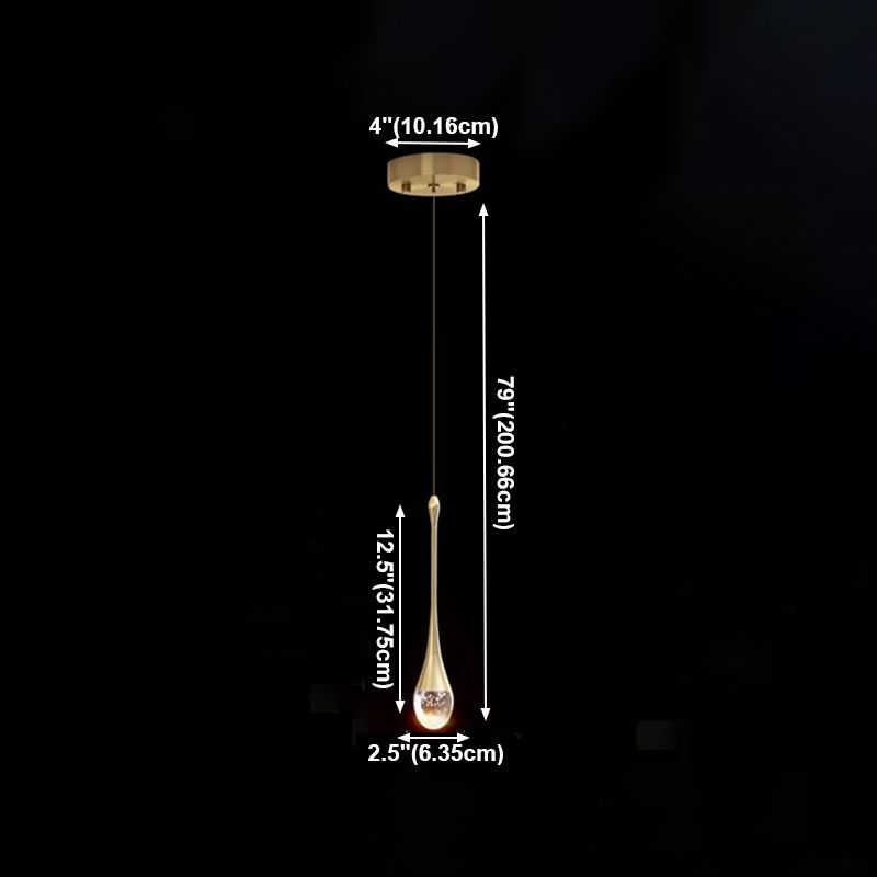 Aluminiumgold LED Hängende Lampe im modernen Luxusstil Kristallgeometrischen Anhänger Licht für Schlafzimmer