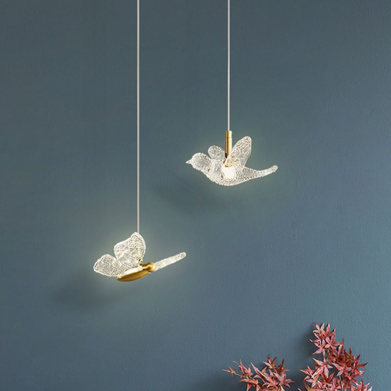 Klein bed ophanging verlichtingsarmatuur Acryl Minimalistische LED LED DOWN -verlichting hanger in messing