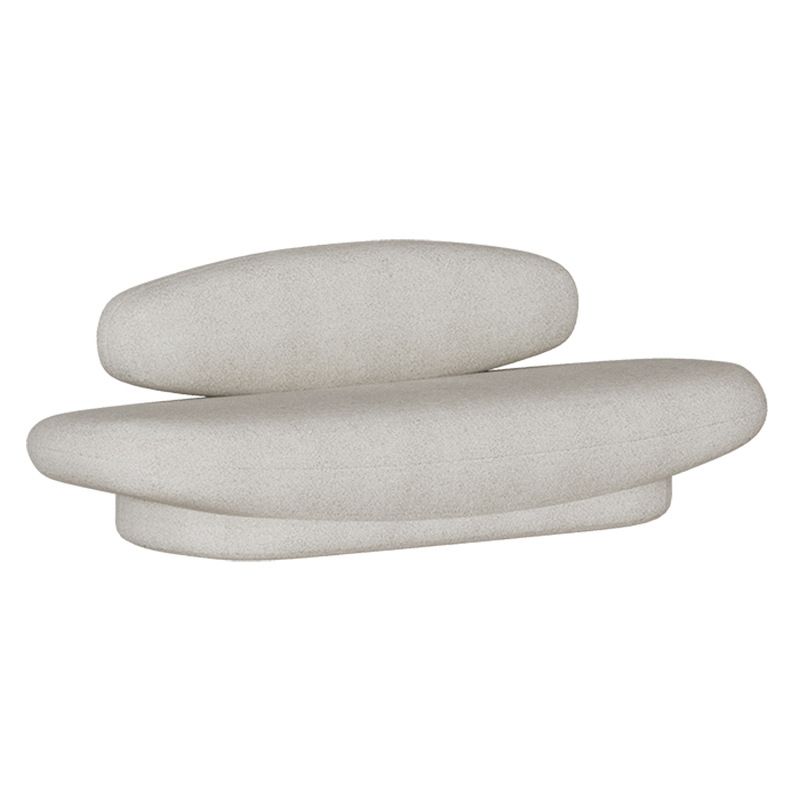 Wool Modern Style Curved Sofa Statement Armless Sofa in Beige