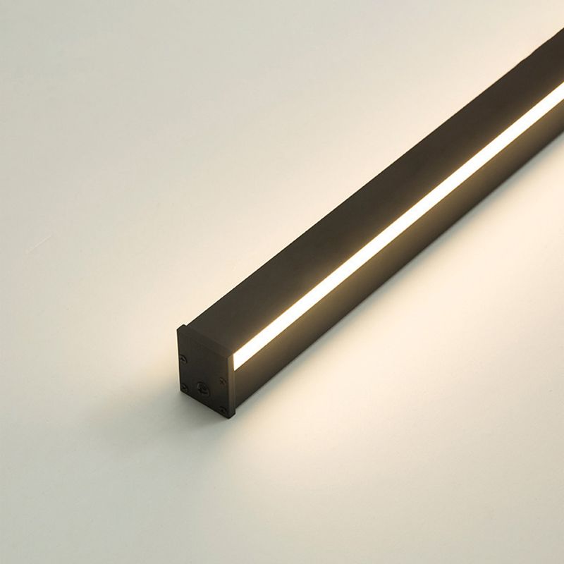 Zeitgenössischer Stil linearer LED -Wandlampe Metall 1 Licht Wandleuchte in Schwarz