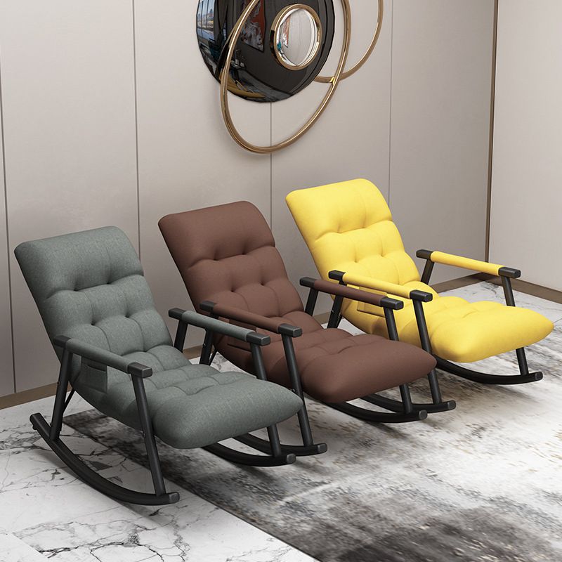 Mid Century Modern Indoor Rocking Chair Single Rocking Chair with Cushion