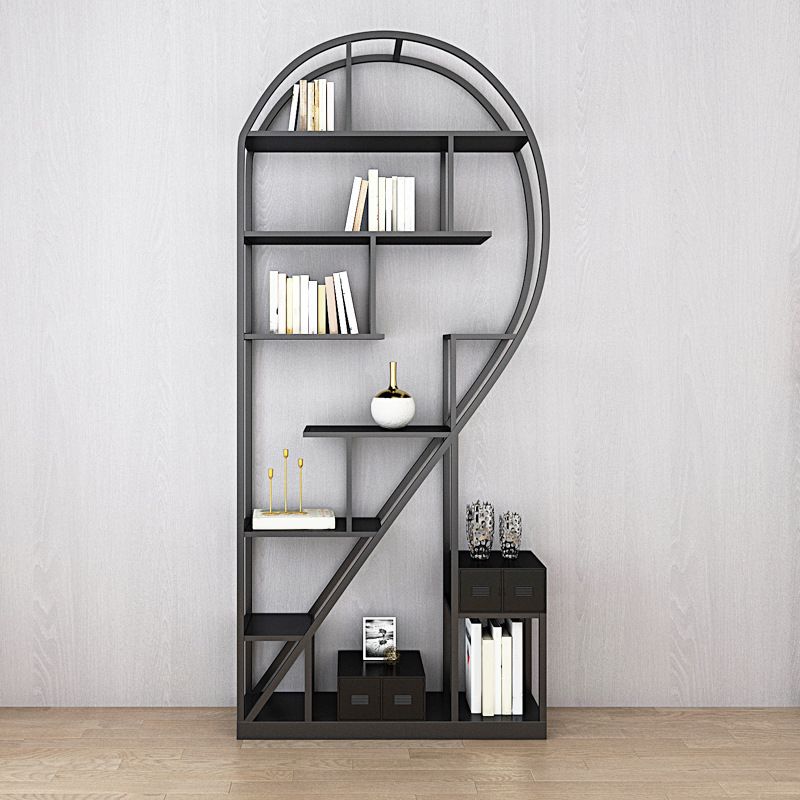 Contemporary Bookcase Open Back Metal Bookshelf for Home Office