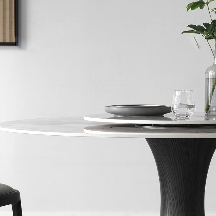 Modern Dining Set 1/4/5 Pieces Solid Wood Pedestal Dining Table with Chairs