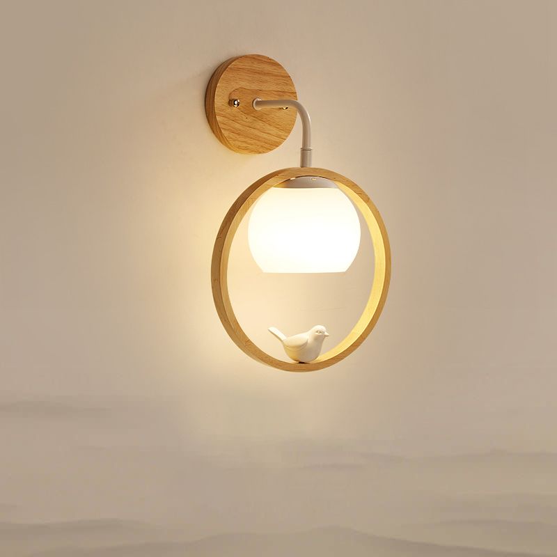 Moderne Kugelwandmontaglampen Holz 1 Lichtwandbeleuchtung Armaturen