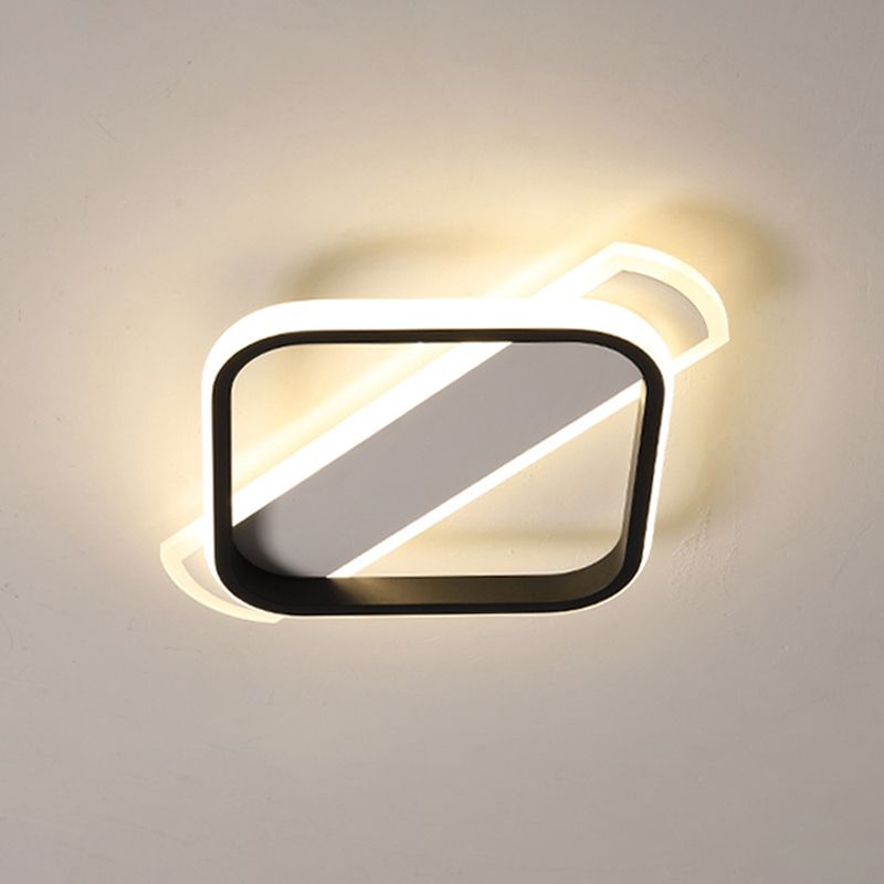 Black Round/Square-Oblong Ceiling Flush Simple Acrylic LED Flush Mounted Lighting in Warm/White Light