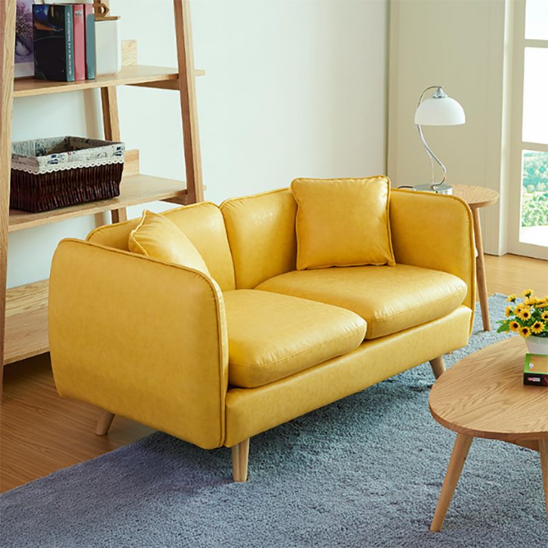 Tuxedo Arm Sofa Nordic 30.31" D x 25.2" H Faux Leather Seating