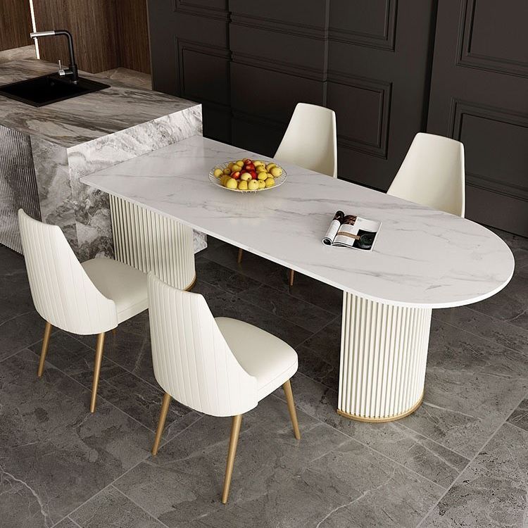 Traditional Luxury Dining Table White Top Specialty Dining Table for Home