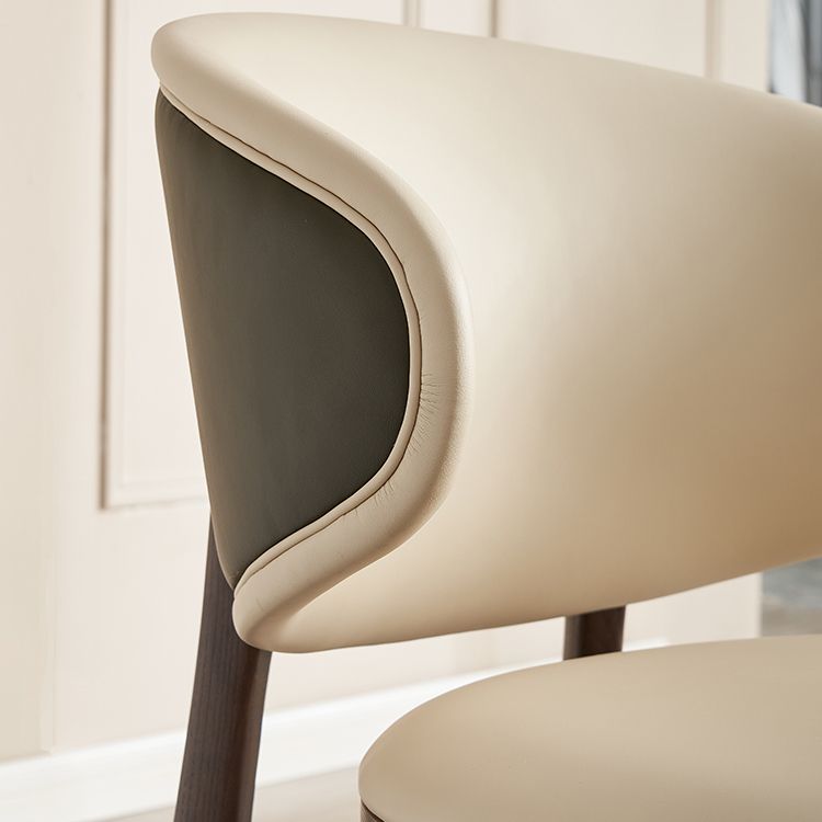 Open Back Solid Wood and Upholstered Contemporary Dining Chairs