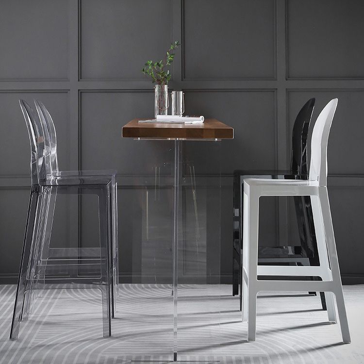 Industrial Acrylic Counter Height Stools 4 Legs Bar Stool for Indoor