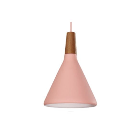 Macaron Funnel Shape Pendant Lamp Metal Single Light Hanging Light for Bedroom Bathroom