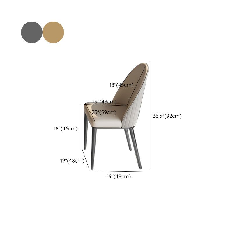 Glam Dining Room Side Chair Metal Legs Parsons Dining Armless Chair