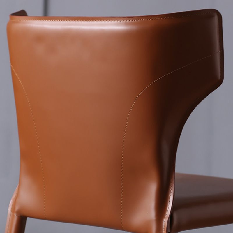 Contemporary Style Wingback Chair Armless Leather Dining Chairs