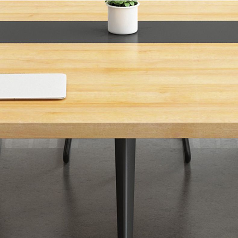 Wooden Office Writing Desk Industrial Curved Cable Management Office Desk