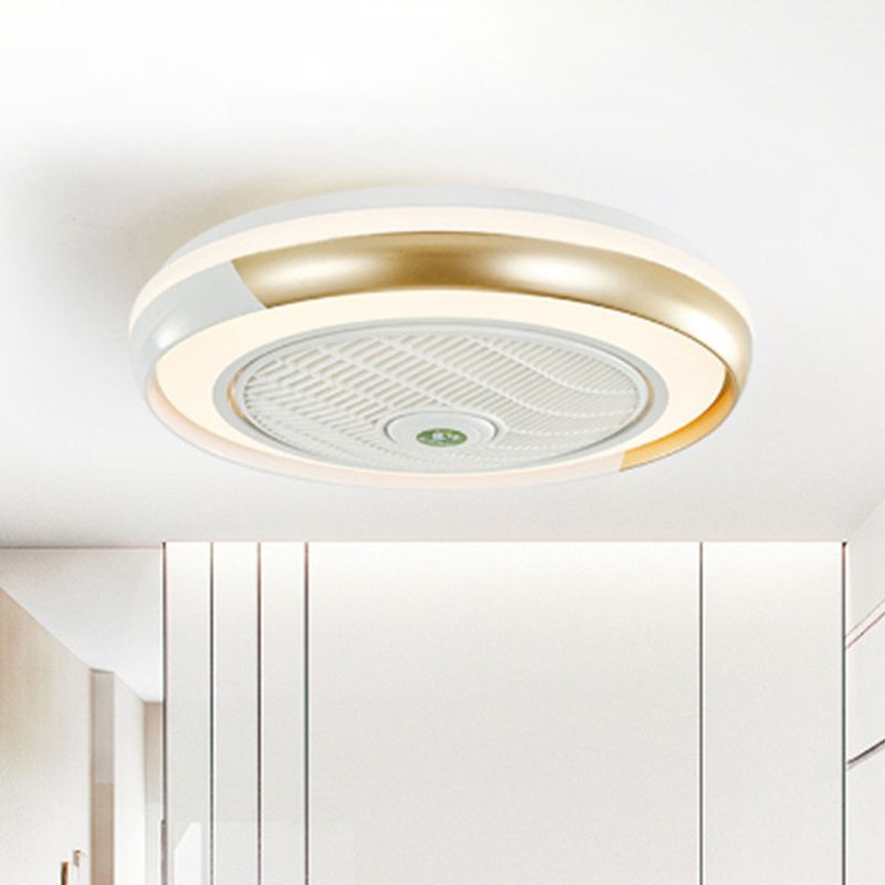 19,5 "breite Macaron Runde 5 Klingen Deckenventilator Lampe Acryl Kinder Schlafzimmer LED Semi Flush Light, Fernbedienung