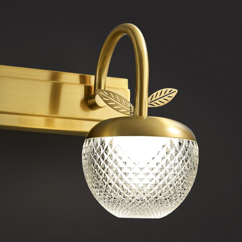 Modern Light Luxury Style Spherical Flush Mount Wall Sconce Copper Wall Mounted Vanity Lights