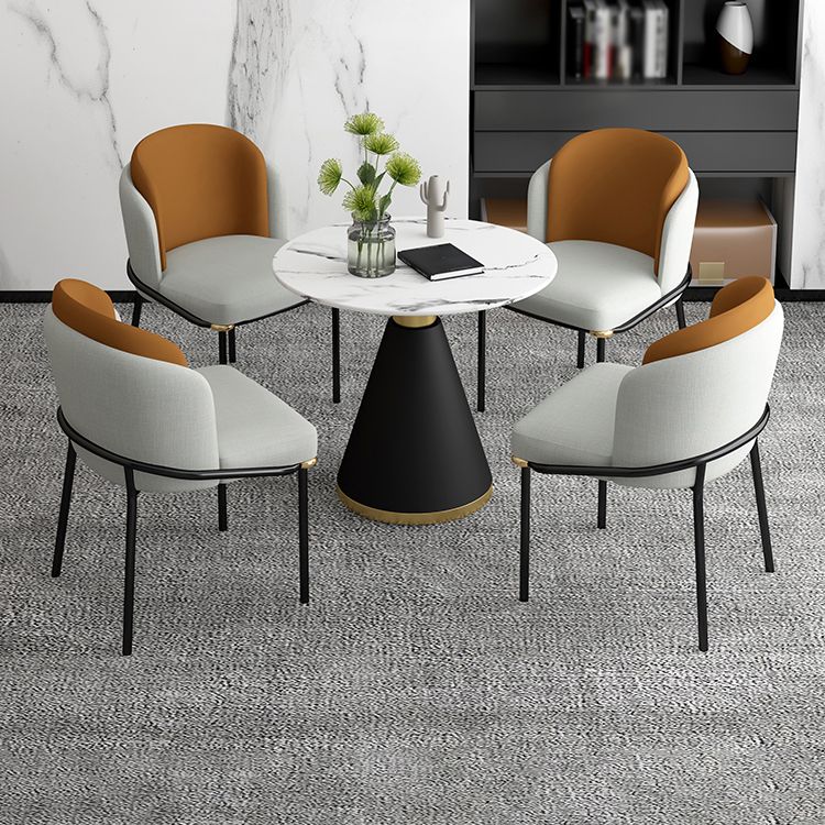 Contemporary 1/2/5 Pieces Dining Set Metal Dining Room Set for Home Use