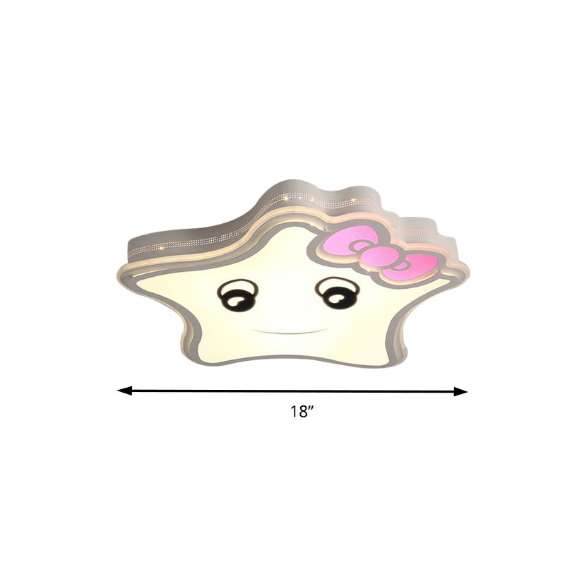 Metalen strikster plafondlamp met mooie gezichtsuitdrukking gang cartoon inbouwlamp in wit