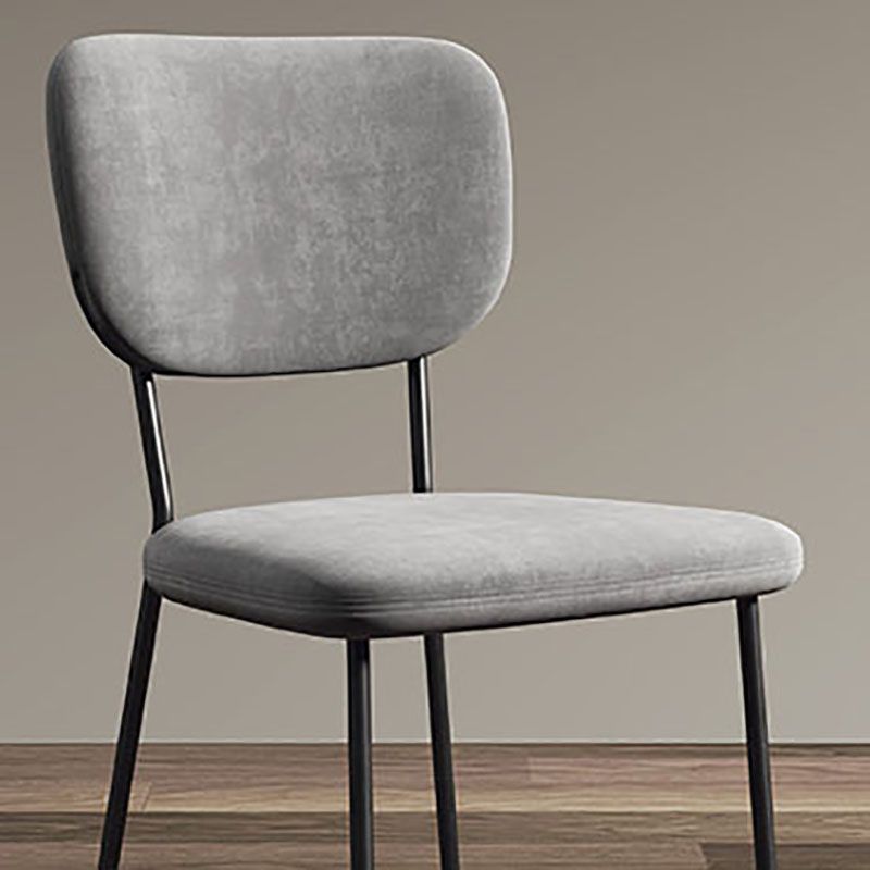 Sillas de comedor de metal nórdico, silla sin brazos con respaldo abierto para restaurante (juego de 2)