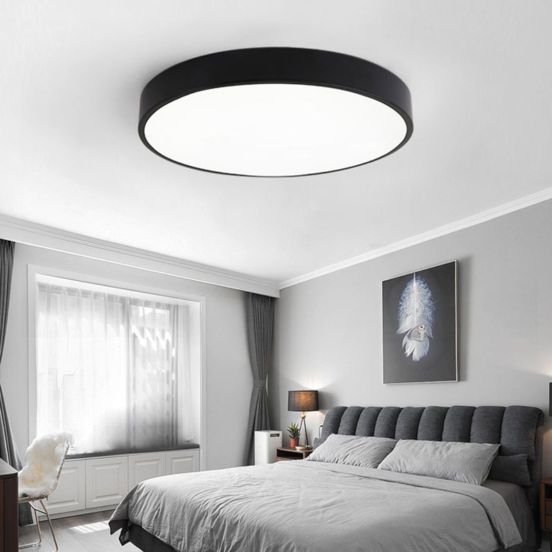1-Light Round Flush Ceiling Light Fixture Modern Acrylic  Flush Light