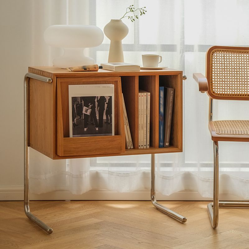 Modern Style Solid Wood Bookshelf Closed Back Bookcase with Door