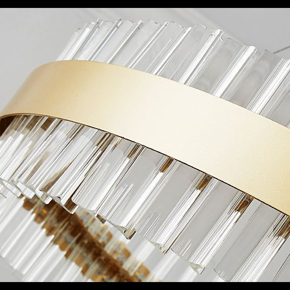 Lámpara de vidrio de cristal redondo de lámpara de oro de estilo sencillo lámparas colgantes para sala de estar