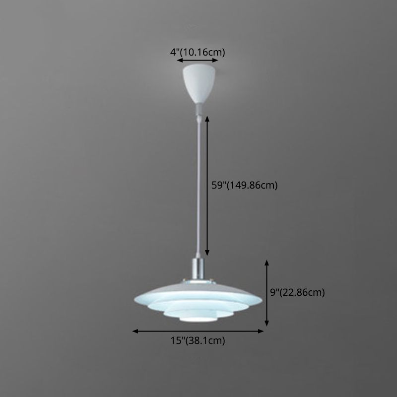 Salle d'éclairage de suspension en métal moderne à une lumière