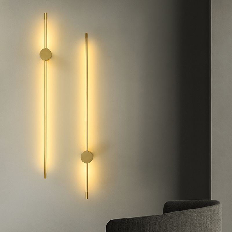 Metall lineare LED -Wandmontaglampe moderner Stil 1 leichte Leuchten in Gold