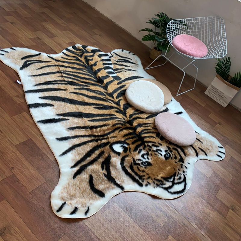Mehrfarbiger, einzigartiger Teppich, Acryl-Teppich mit Tierhautmuster, pflegeleichter, maschinenwaschbarer Teppich zur Dekoration
