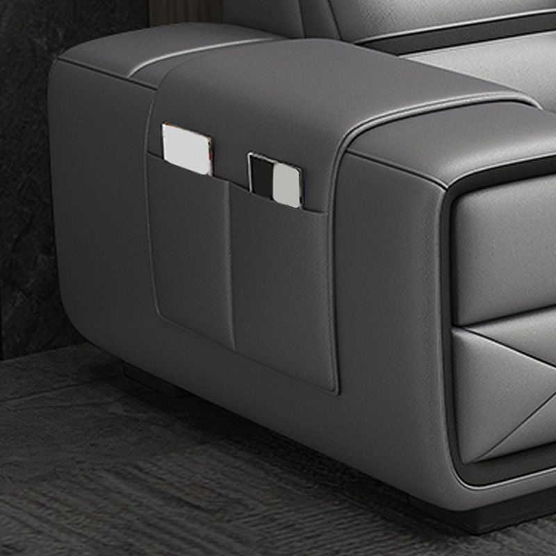 Divano a forma di L contemporaneo grigio luminoso posteriore sezionale per soggiorno